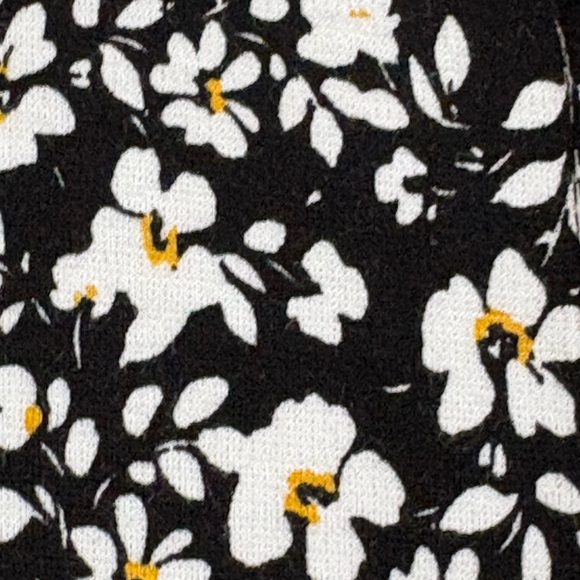 J. Jill Black and White Floral Elbow Length Sleeves Dress - Picture 9 of 12